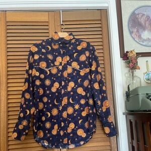✨ Retro Navy Sun and Moon Button Down Shirt ✨